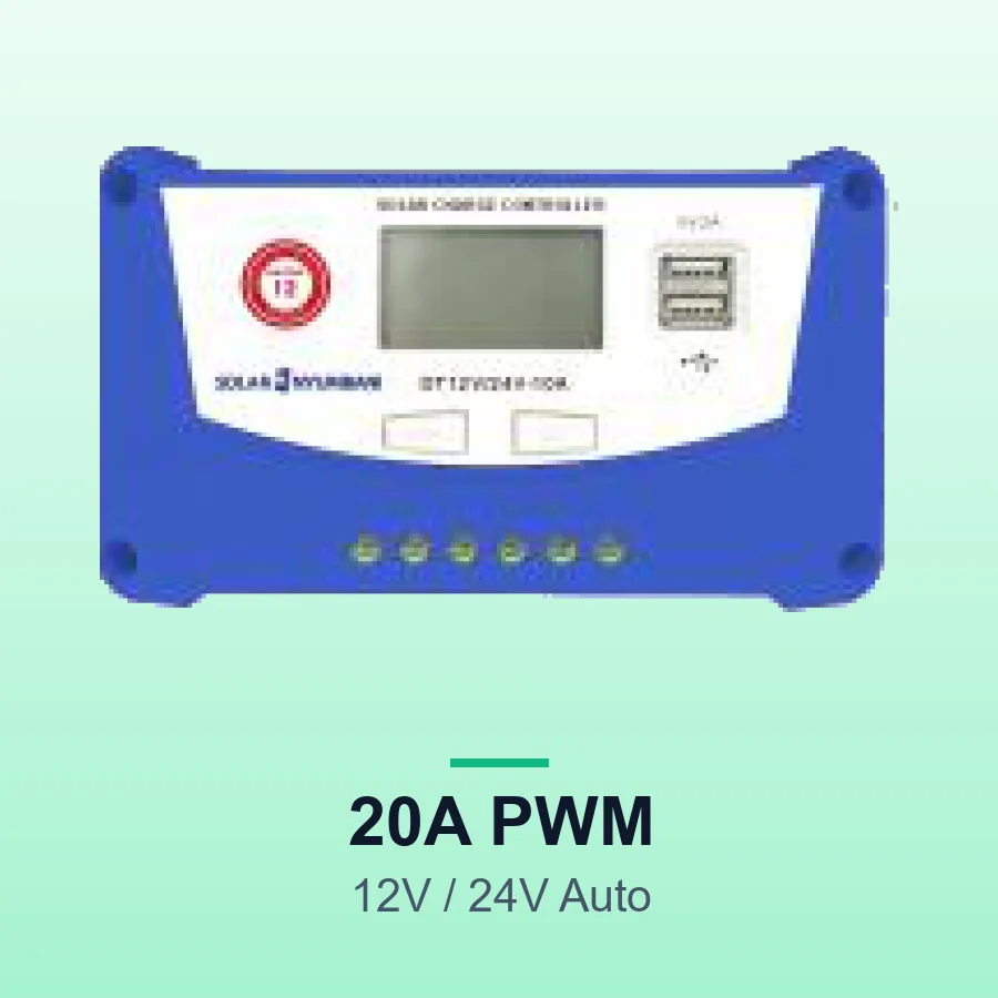 Solar Nyumbani 20A PWM Solar Charge Controller (12V/24V Auto)