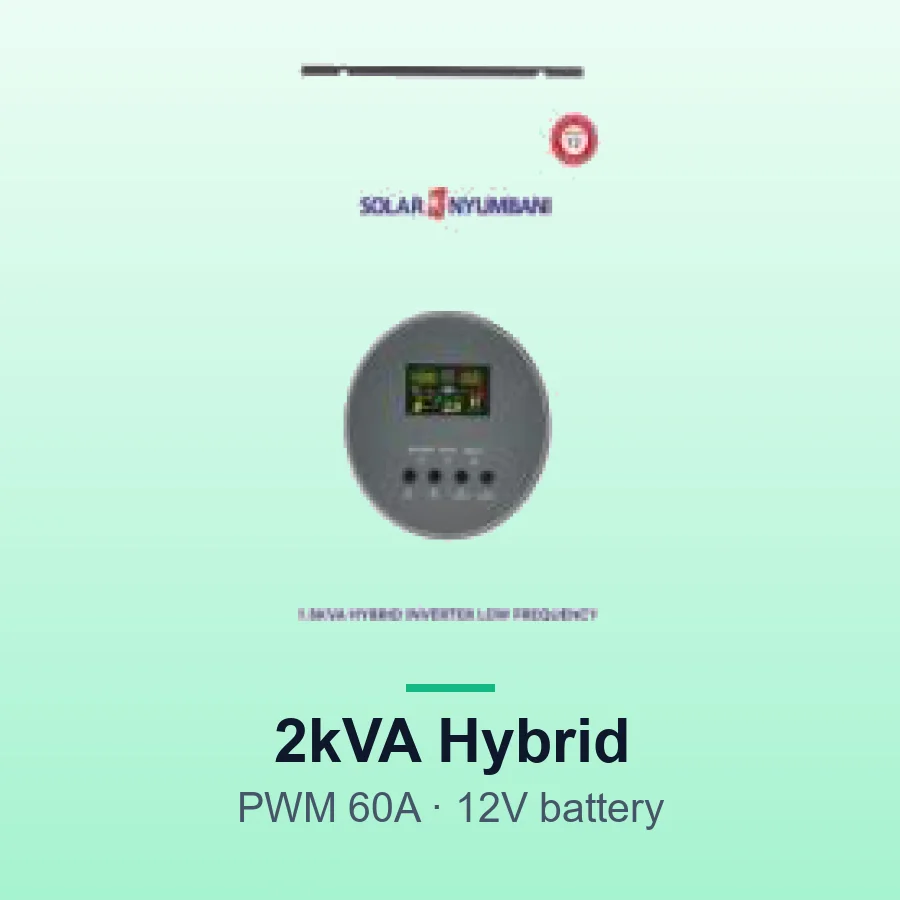 Solar Nyumbani 2kVA (1500W) Hybrid Solar Inverter - PWM 60A