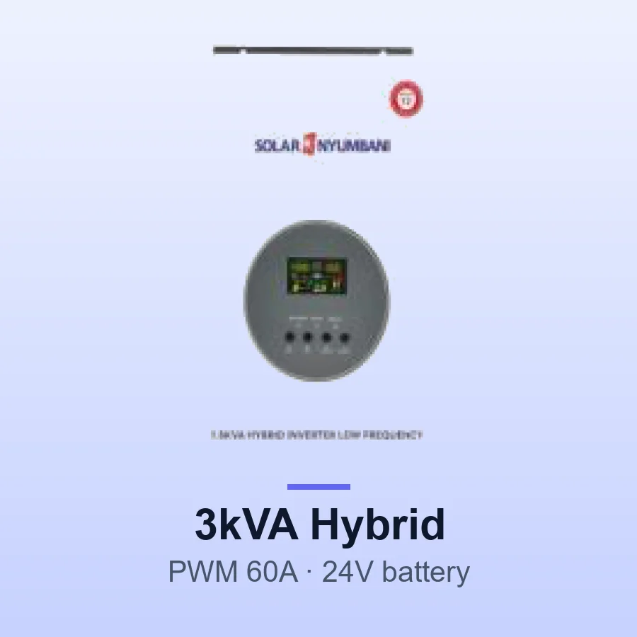 Solar Nyumbani 3kVA (2200W) Hybrid Solar Inverter - PWM 60A